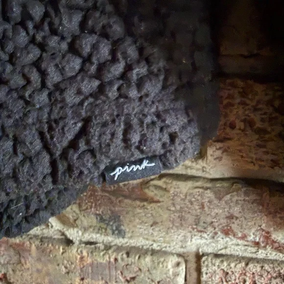 💖 PINK Victoria’s Secret Sherpa Half-Zip Hoodie — Black — Size M 💖 - Picture 4 of 4